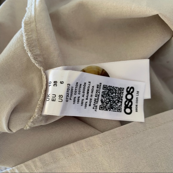 ASOS beige a-line mini dress size 10 - Picture 2 of 5